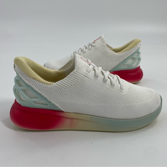 NWOT Kizik Youth Girls Athens Sunrise White Blue Athletic Shoe Sneaker Size 3 - Picture 2 of 10